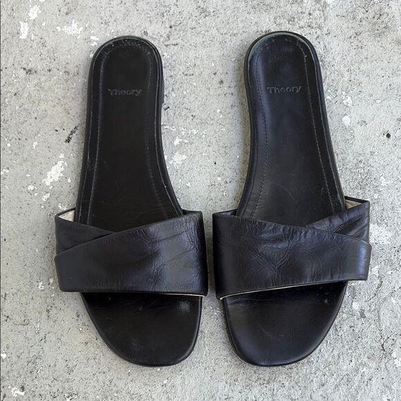 Theory Flat leather sandals - Picture 1 of 8